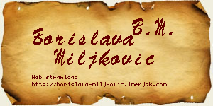 Borislava Miljković vizit kartica